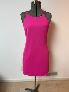 She + Sky Hot Pink Slip Mini Dress